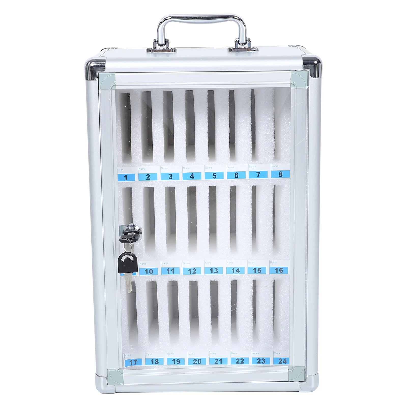 

24 Compartment Mobile Phone Storage Cabinet Lockable Metal Box for Classroom Office Wall Mounted Phone Jail Organizer