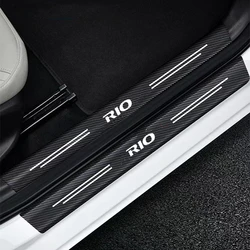 Car Stickers Door Threshold Guard For Kia Rio 3 4 K2 K3 X-Line Car Door Sill Scuff Plate Pedal Cover Trim Auto Accessories