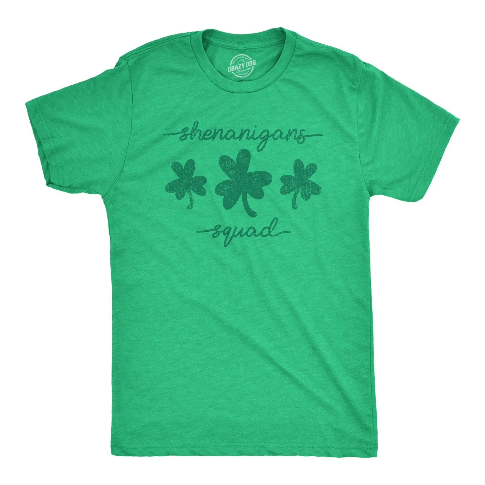 Shenanigans Squad Saint Patricks Day T Shirt Lucky Green Shamrock Clover Funny Mens