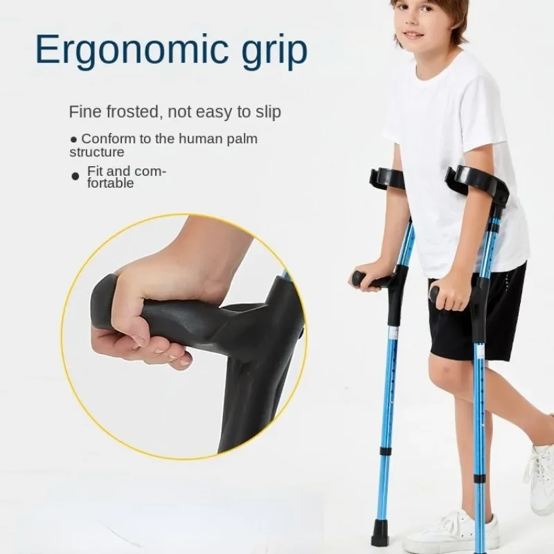 Children\'s Medical Walking Stick, Elbow Crutch,Fracture Orthopedic Crutches, Polio Underarm Light Non-slip Walkers Mobility Aids