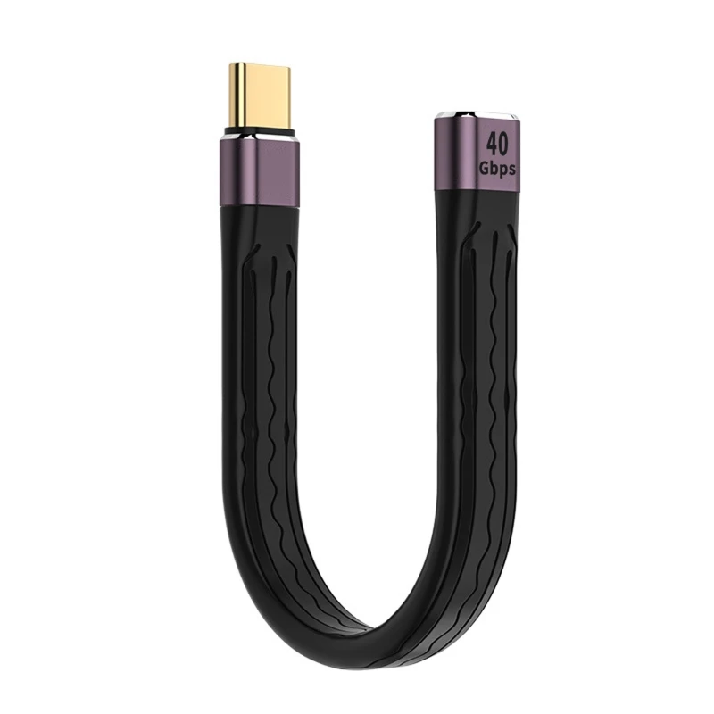 Extension Cable 40Gbps Extend Cable USB C Female to Male 100W Extender Wire Type C Sync Data Cord for Mobile Power Bank