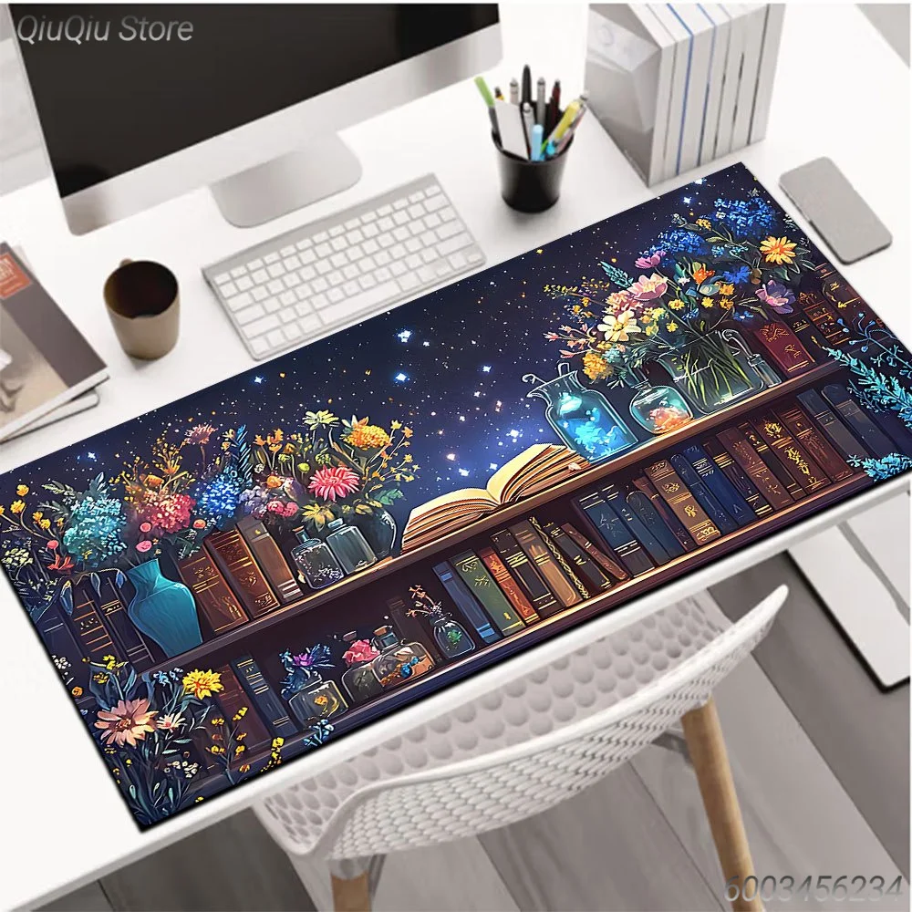 1pc Books and Flowers Large Mouse Pad computer mat Desk Mat keyboard mat Office Gaming Table Mat