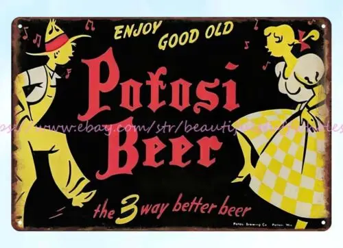 building cave bar plaques Enjoy Good Old Potosi Beer metal tin sign