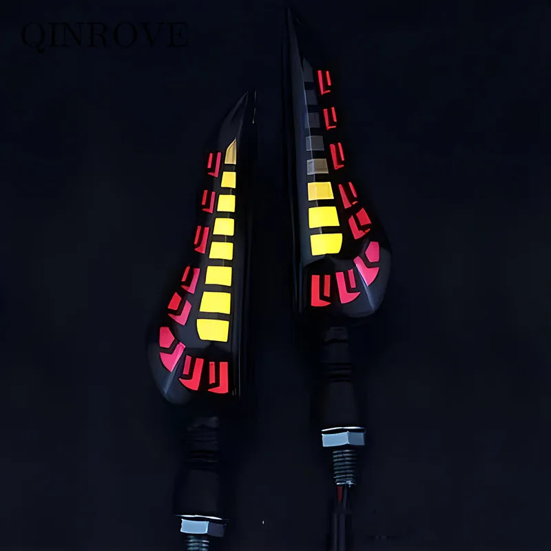 Motorcycle LED Turn Signal Light 12V 10mm ABS Flowing Indicator Lamp Universal For Suzuki SV 400 650 Bandit Honda CFMOTO Beneli