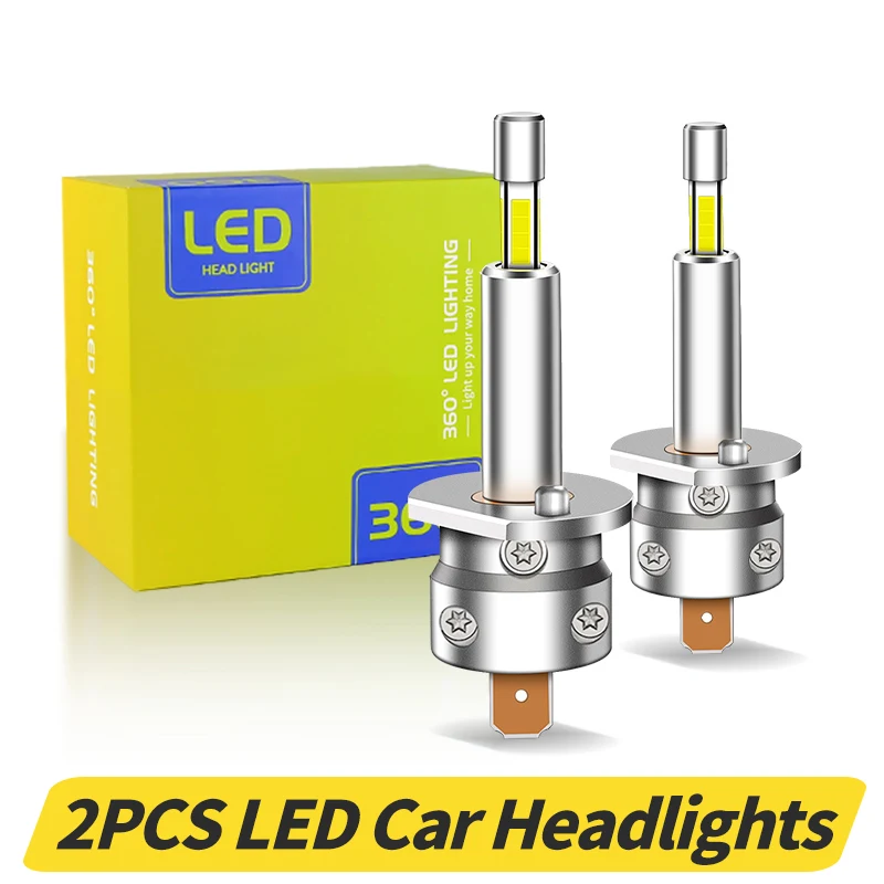 

2Pcs Canbus H1 LED Headlight Bulb Mini 360 Size 100W 30000LM CSP for Car Headlamp Light Auto Diode Fog Lamp DRL Bulbs Automobile