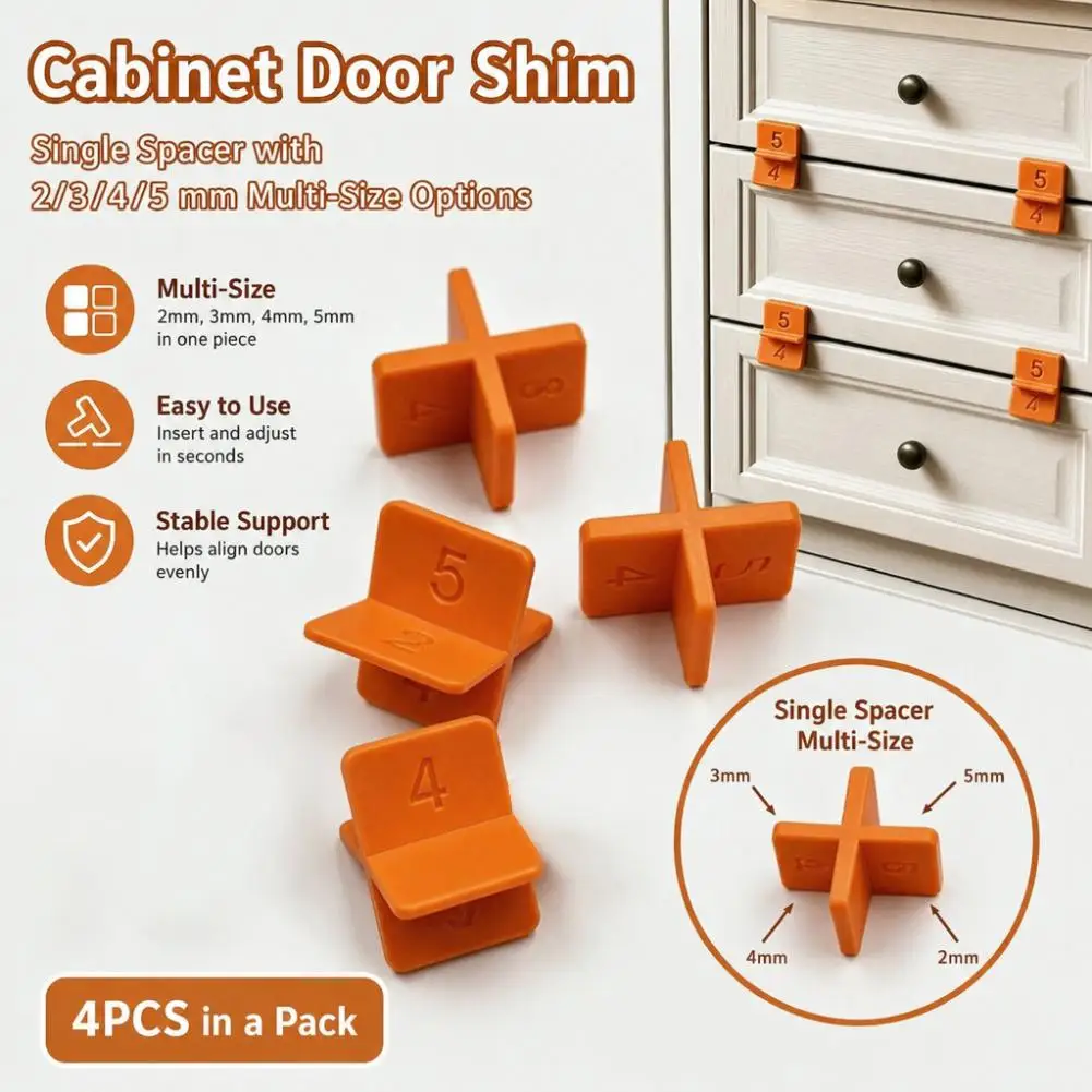 4Pcs Drawer Shims Cabinet Door Woodworking Gasket for Wood Board Angle Connector Seal Home Repair Decoration