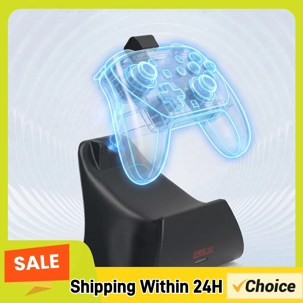 Controller Charger Stand for Switch 2 Pro Controller Gamepad Charger Dock Controller Charging Dock W/ LED Indicator & Adapter