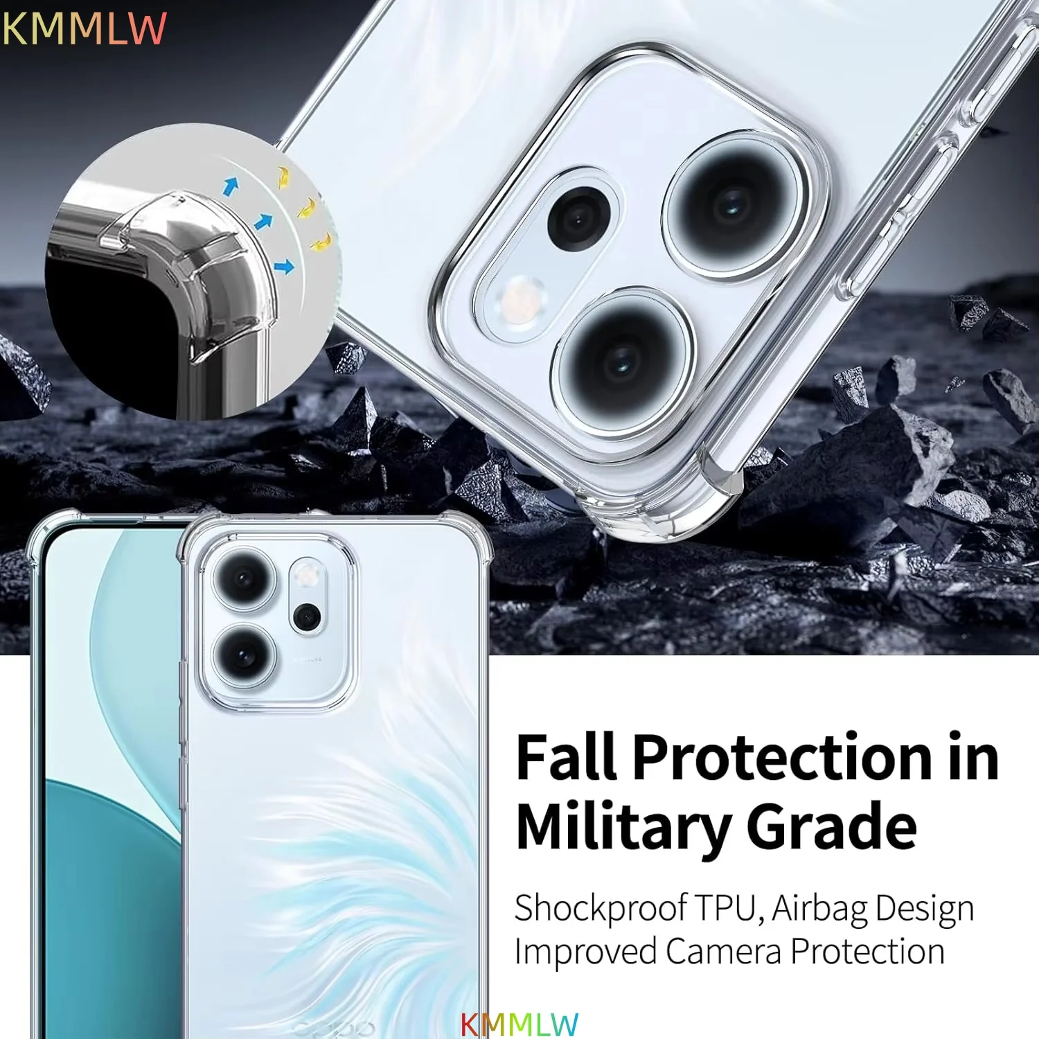 TPU Transparent Case for OPPO Reno 14 Pro 14F Reno 15F Reno14 F 5G Protective Cover Four Corners Shockproof Bumper Coque Fundas