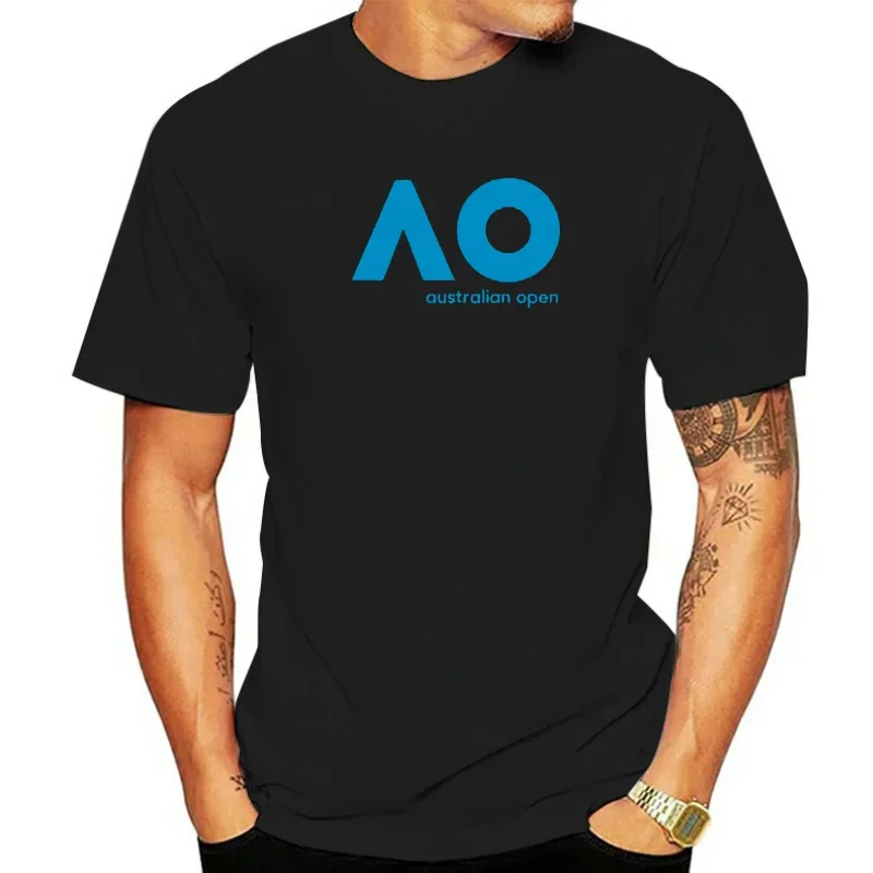 2024 Size S to 3XL Australian Open AO Tennis Championship Logo Men's Black T-Shirt oversized t shirt harajuku men clothing funny