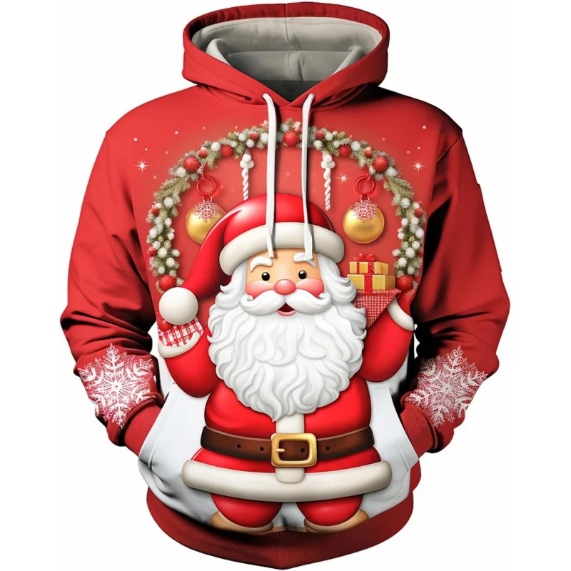 

Santa Claus Graphic Hoodies for Men, Funny Christmas Casual Pullover Hoodie Hooded Sweatshirts S30