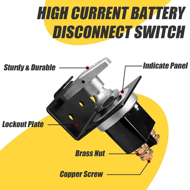 A42P-500A High Current Battery Disconnect Switch, 12-36V Battery Cut Off Switch With Lock-Out Plate, Replace 20247, Truck, RV