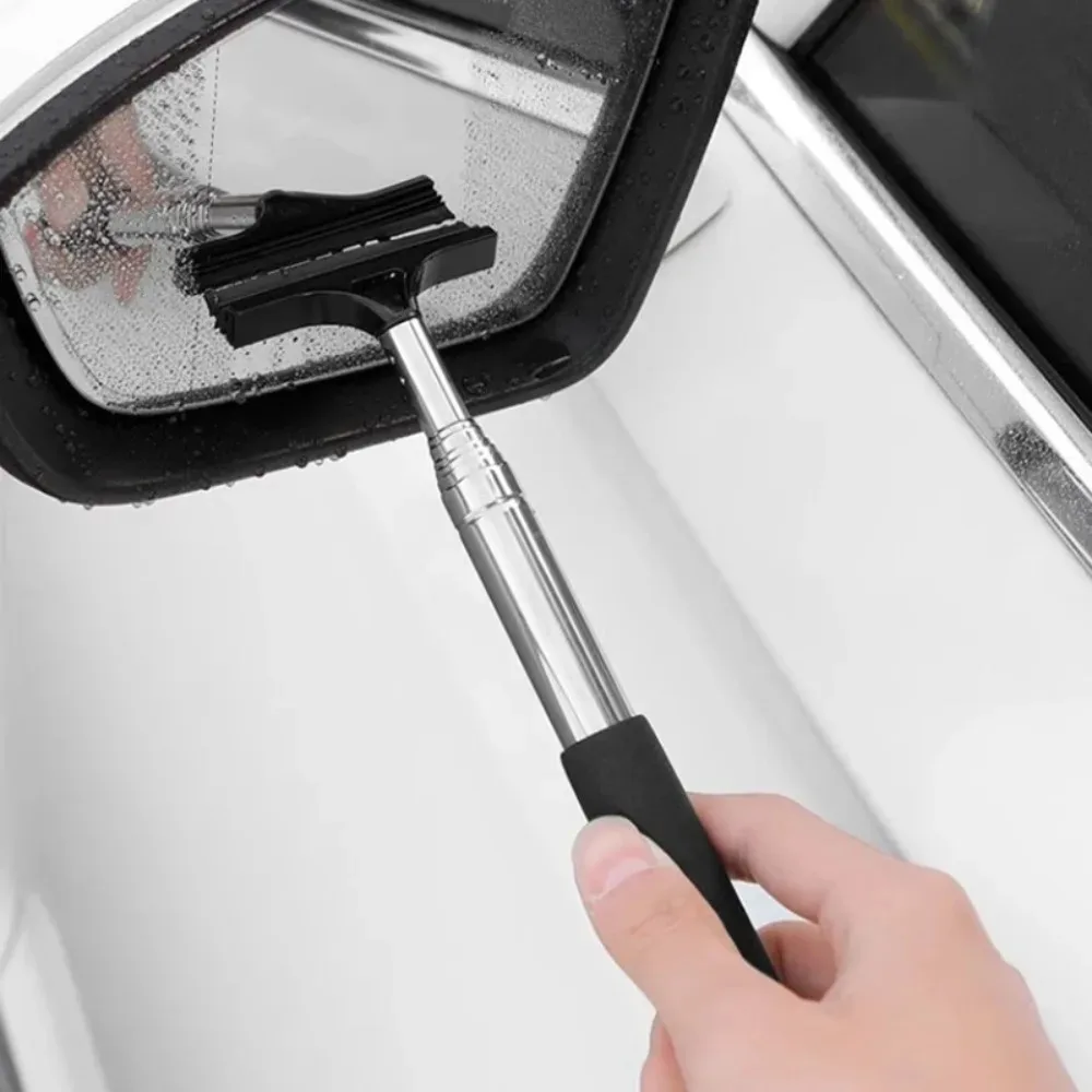 Limpiador de Espejos Retrovisores de Coche, Mini Limpiaparabrisas Telescópico Portátil, Herramienta de Limpieza de Vidrios para Automóviles