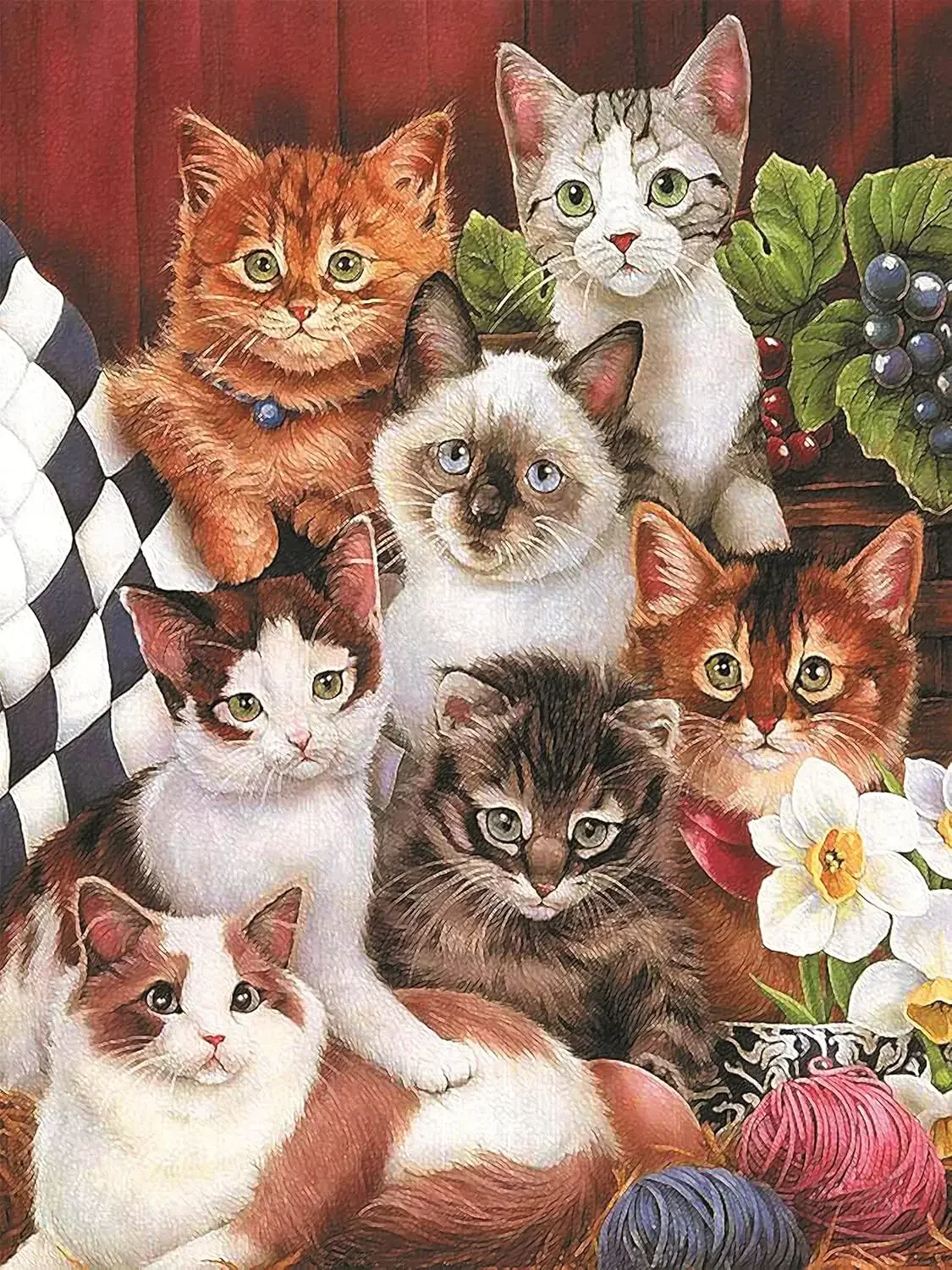

Пазлы с кошками, 300 шт., деревянные пазлы с милыми животными для взрослых и детей для упражнений, мышления мозга, семейных игр, подарки на день рождения