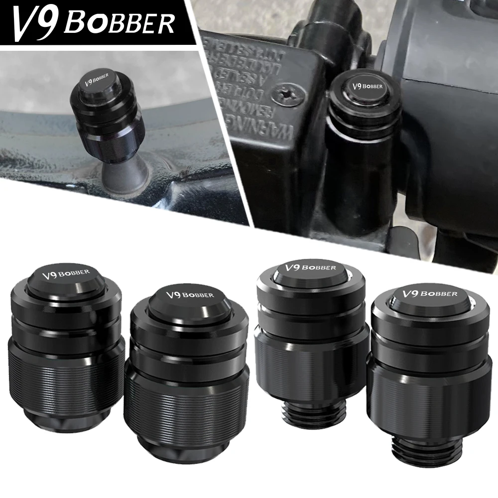 

Motorcycle Rearview Mirror Plug Hole Screw Cap & Tire Valve Stem Caps Covers For MOTO GUZZI V9BobbeR V9 BOBBER 2016-2023 2022