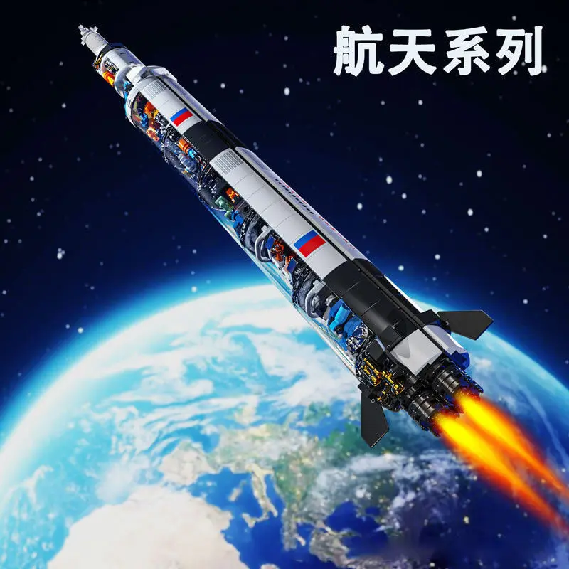 

TYCOLE Rocket Airplane Building Blocks Model Educational Assembly Aerospace Series Desktop Ornaments Toys Boys' Gifts T2054