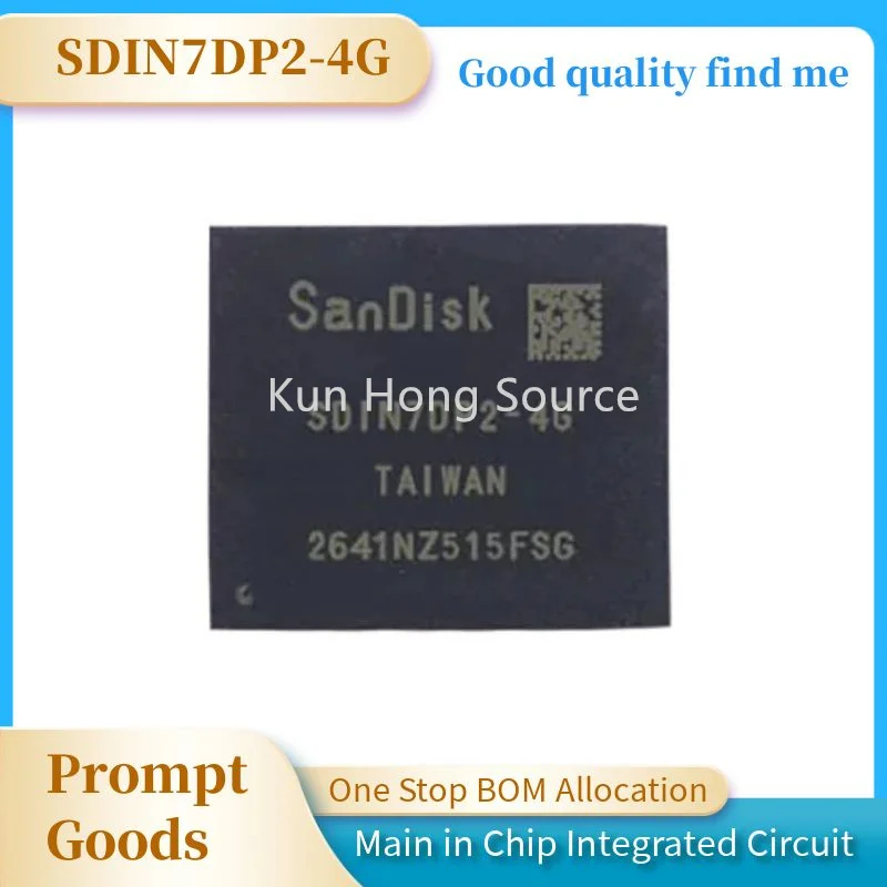 100% New Original SDIN7DP2-4G BGA EMMC SDIN7DP2 4G