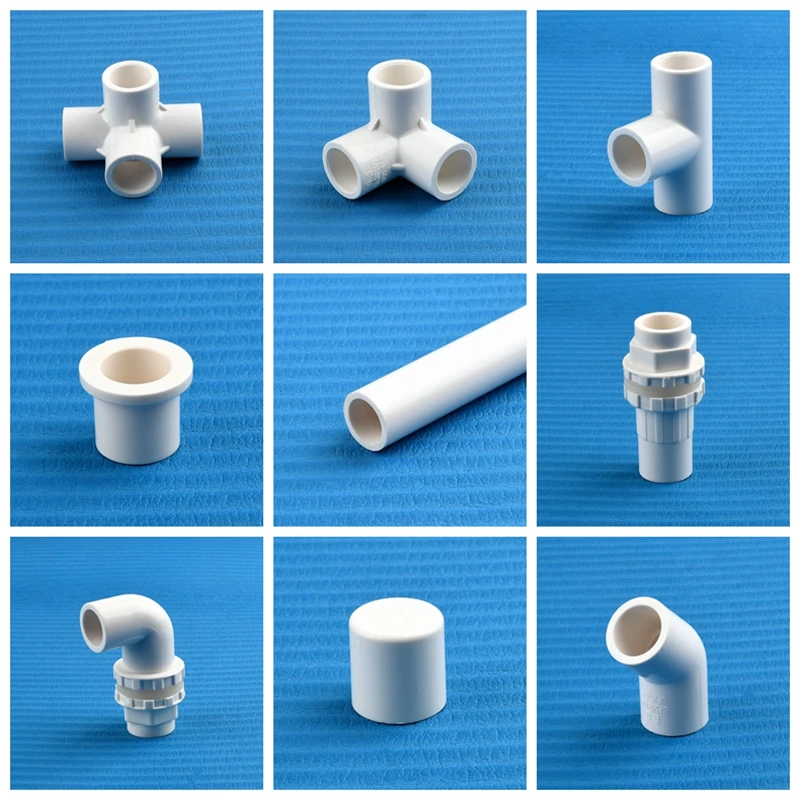 2~15PCS 16mm White PVC Pipe Fittings Straight Elbow Solid Equal Tee Connectors Irrigation Water Parts PVC Water Pipe Fittings