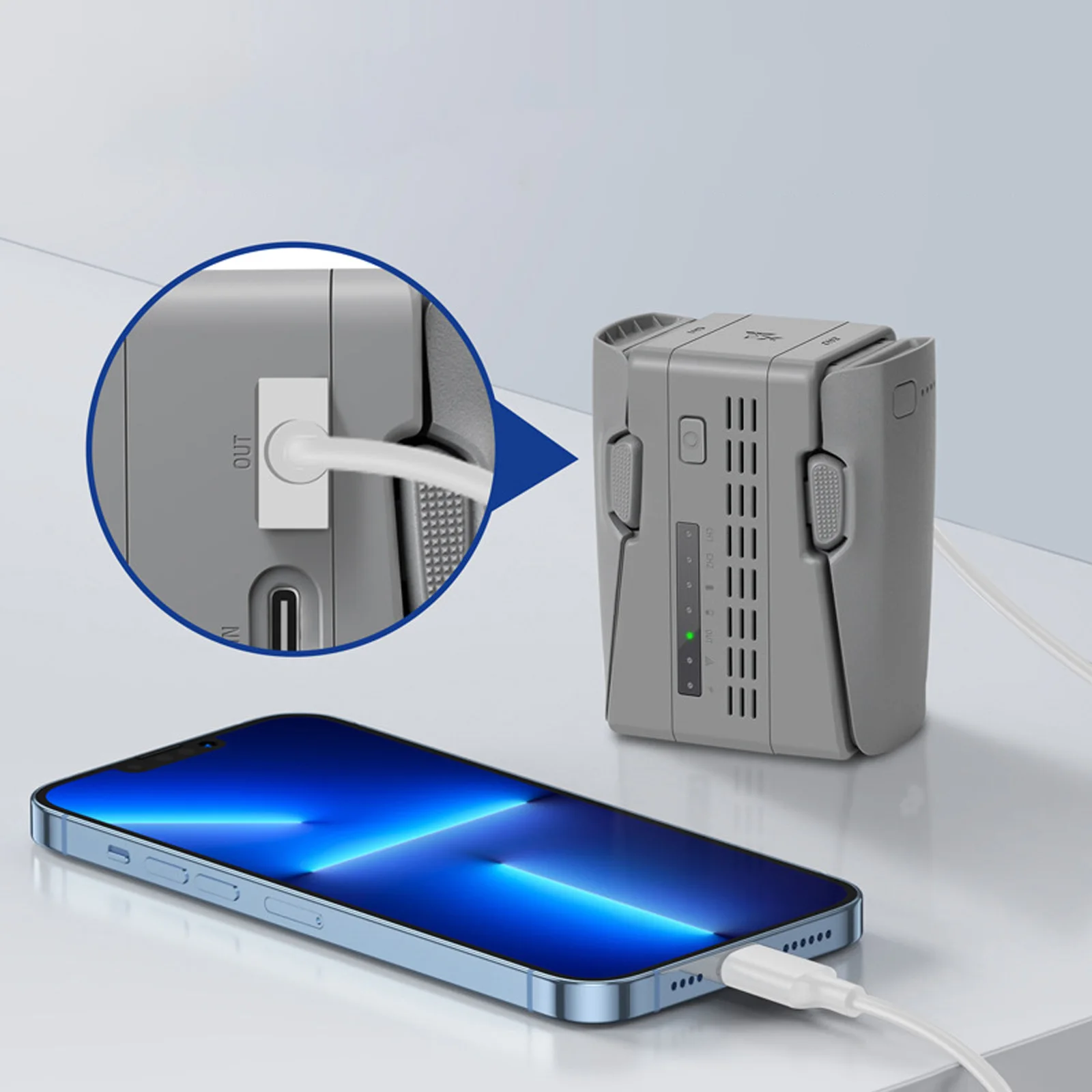 For DJI Neo 2 Battery Charger Hub Two-Way Vertical Charging Manager Portable Power Bank Adapter Accessories
