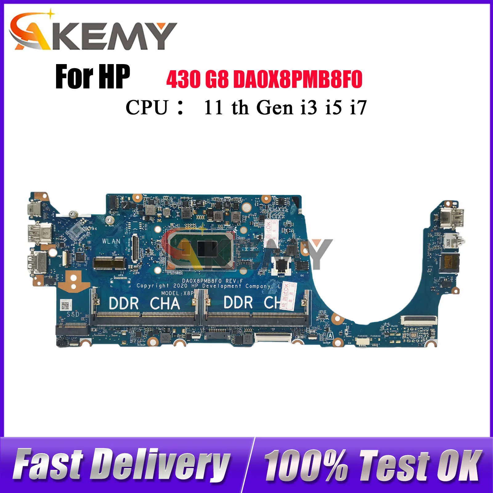 DA0X8PMB8F0 Laptop-Motherboard für HP ProBook 430 G8 mit i3 i5 i7 11. Generation CPU DDR4 M24277-601 M24275-601 100 % vollständig getestet