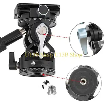 U13B迷你三腳架液壓阻尼雲台,附Arca快裝板和137mm手柄,適用於攝影機,防滑 8 最佳銷售 液頭 - №3