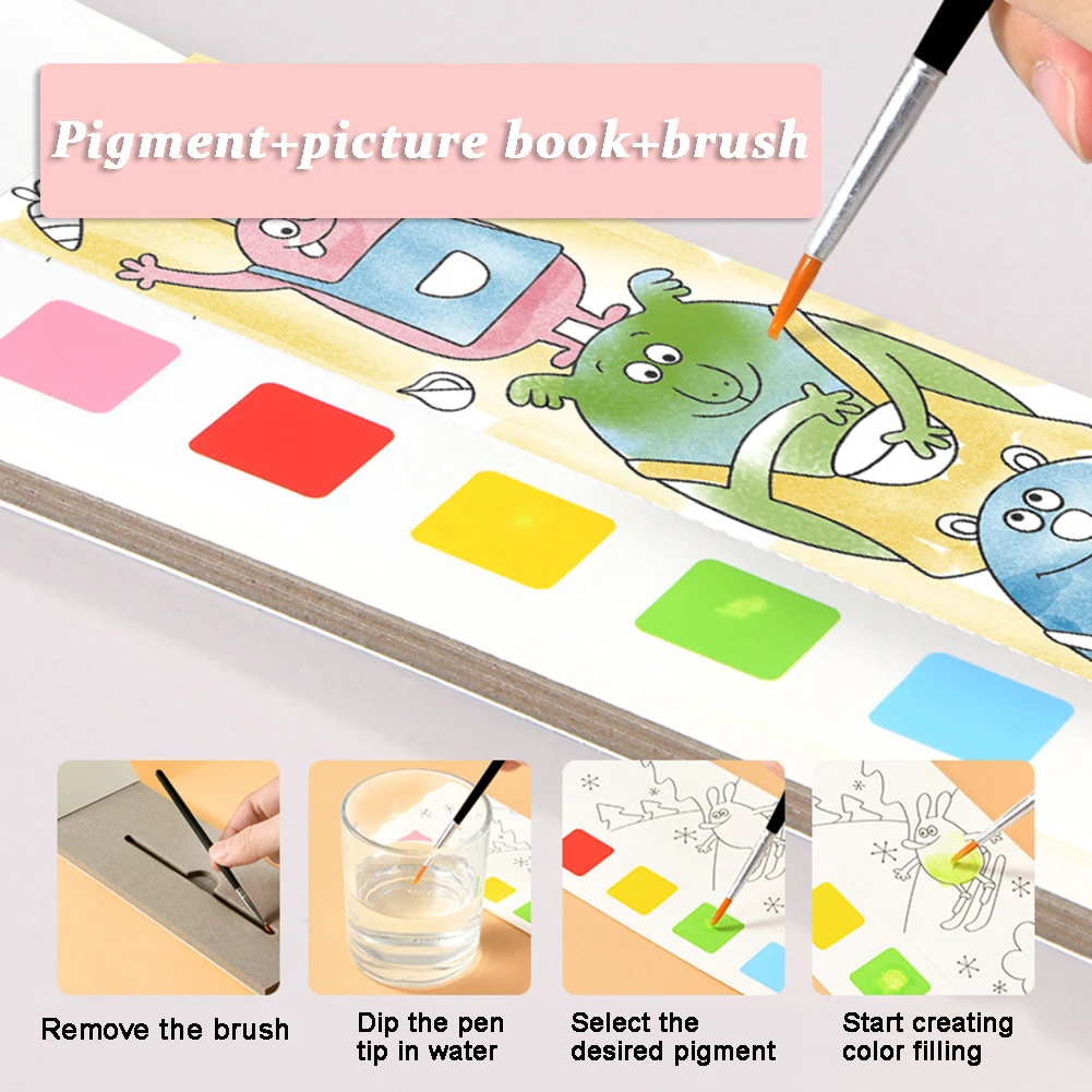 世界アドベンチャーテーマポケット水彩画ブック子供用