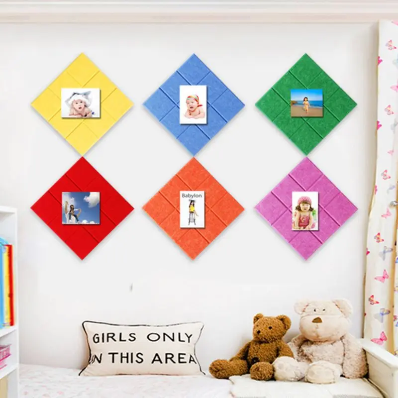 2024 New Felt Message Board Bulletin Board Nordic Style Felt Board Tiles Household Felt Wall Background Wall Photo Display Board