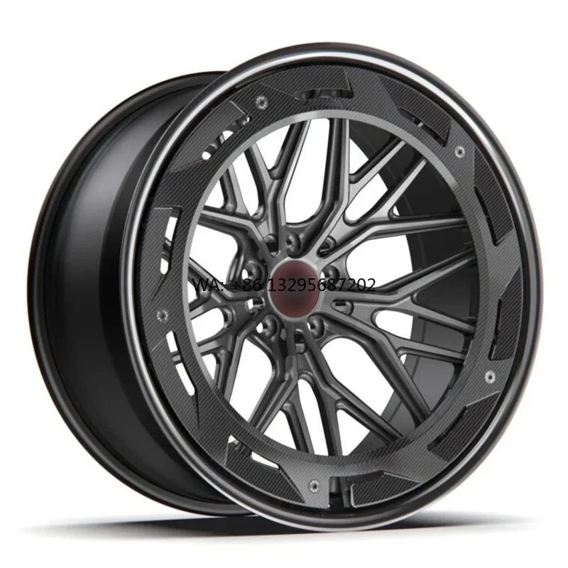 

2-piece Forged Alloy Wheels 18 19 20 21 22 23 24 26 Inch Black Grey Carbon Fiber Cover Spokes 5x120 Car Rims for BMW M4 M3 X5