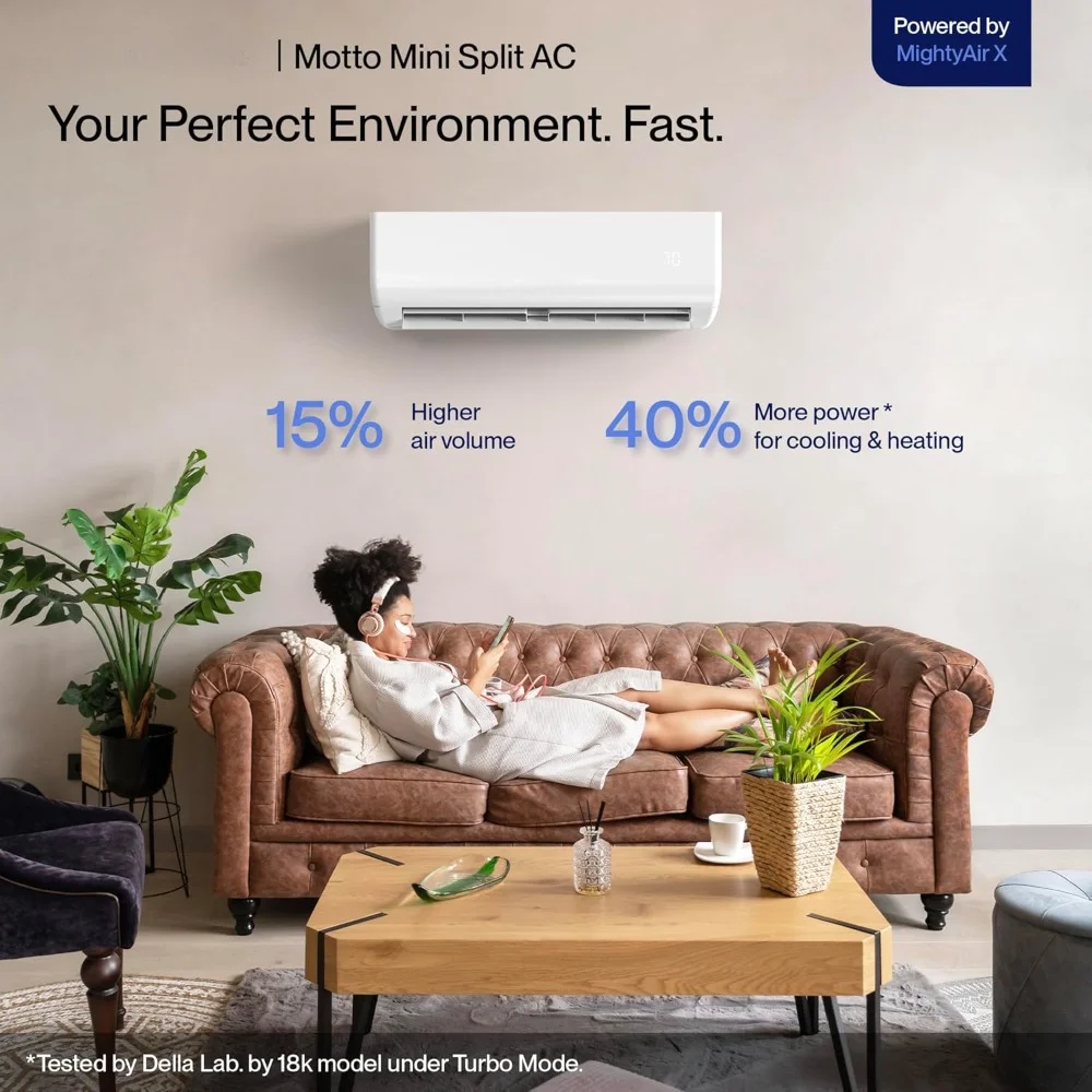 HAOYUNMA 12000 BTU Wifi Enabled Mini Split AC 17 SEER2 Cools Up To 550 Sq.Ft ,208-230V, Works with Alexa, Air Conditioner