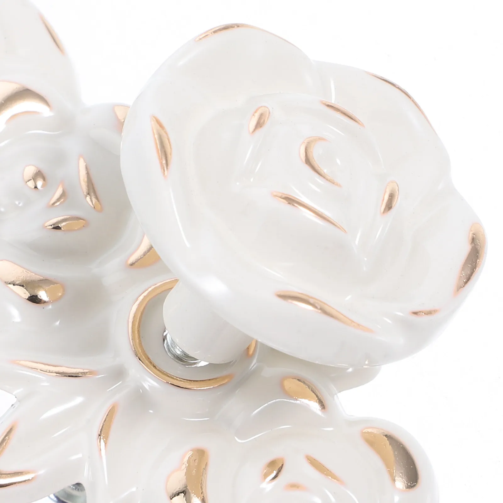 Zinc Alloy European Lacquer Finish Cabinet Door Handle with Elegant Rose Floral Design Easy Install for Drawers Wardrobes