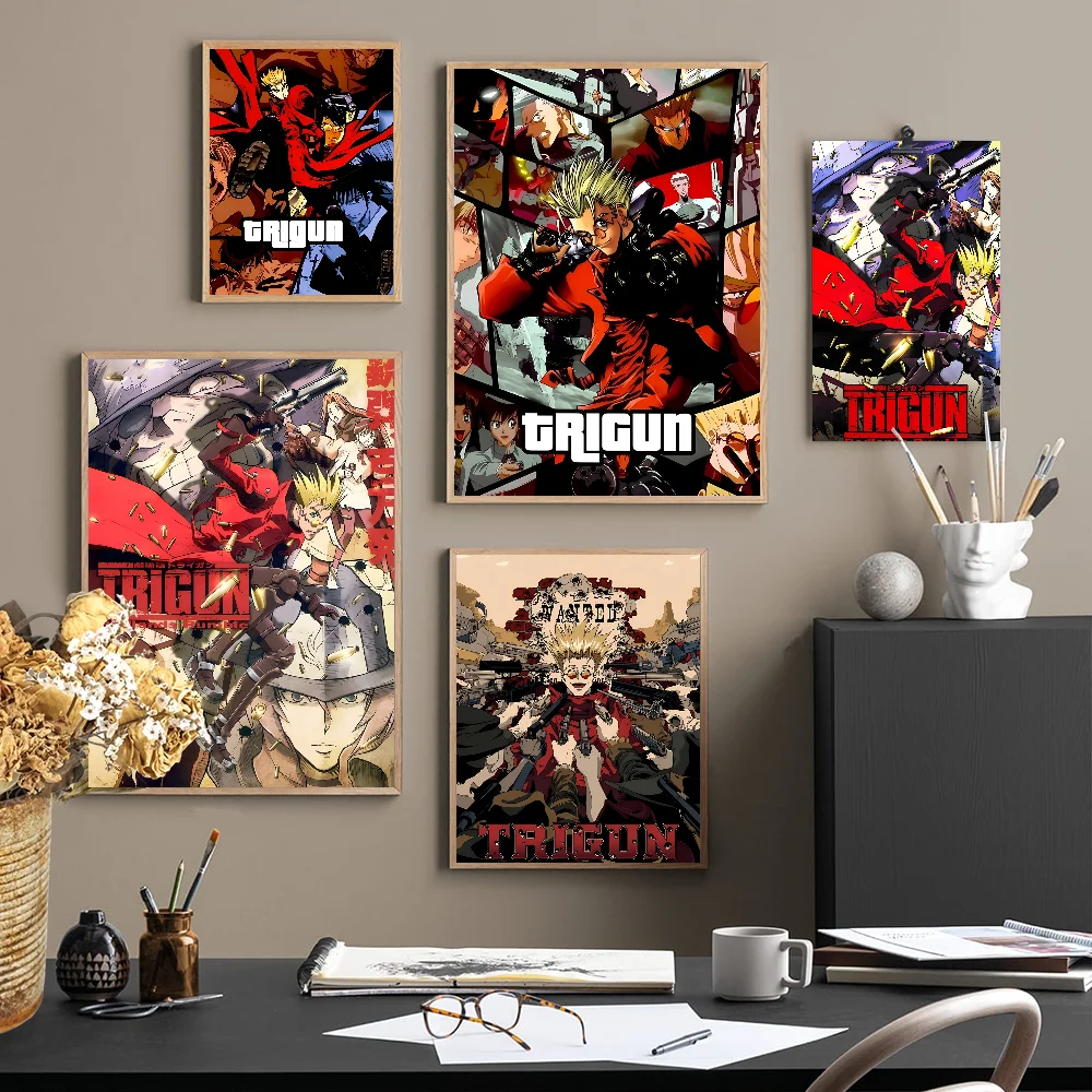 Anime Trigun DIY Sticky Poster Waterproof Paper Sticker Coffee House Bar Stickers Wall Painting