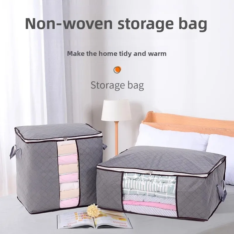 

Home & Garden Clothes Storage Box Transparent Dustproof Fabric Home Organizer for Blankets and Garments