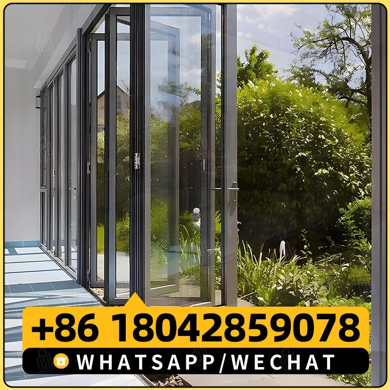 

Multi Slide & Fold Aluminum Patio Door with Thermal Break High Security for Hurricane Use Outdoor Home Garden