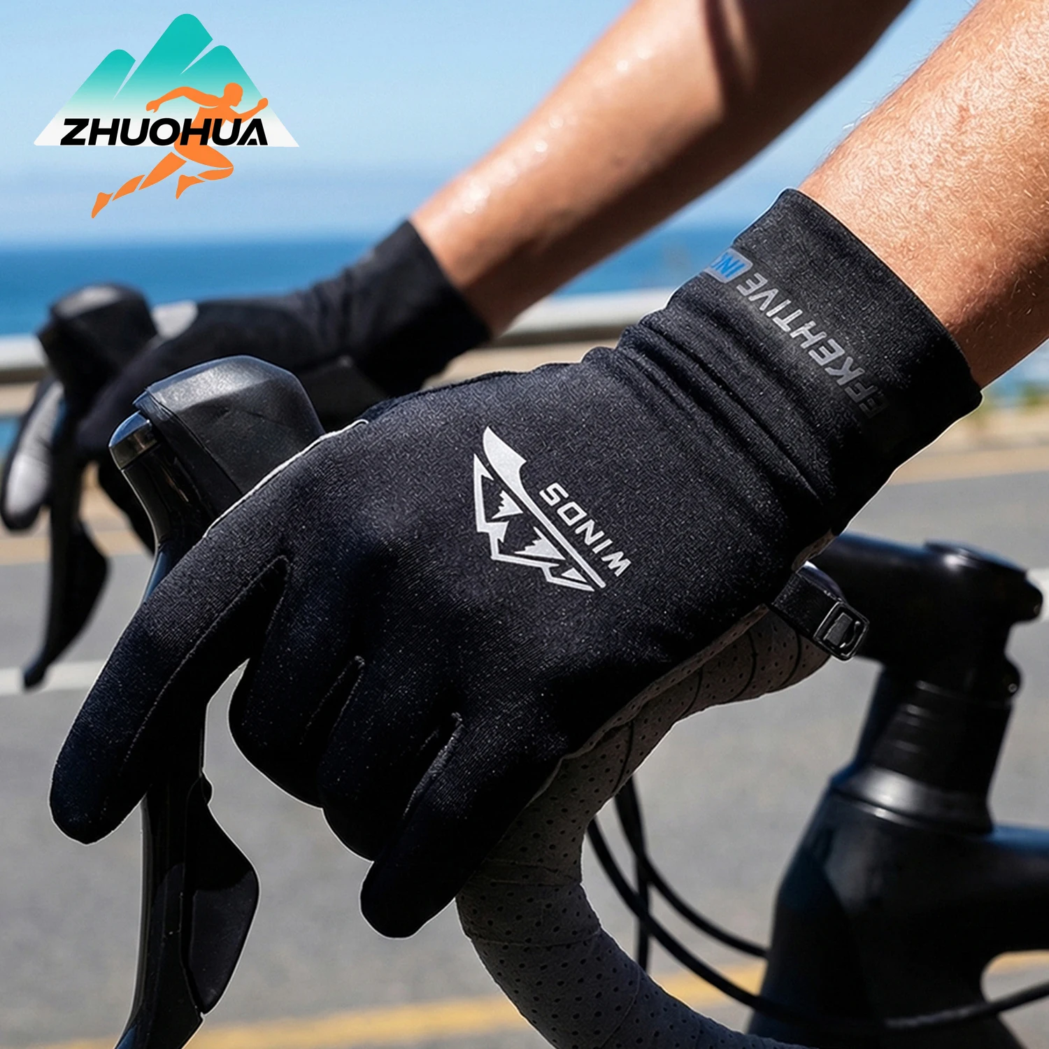 

ZHUOHUA Ice Silk Touchscreen Sports Gloves with Anti-Slip Palm, Sun Protection Gloves for Riding Fishing Hiking Daily Use