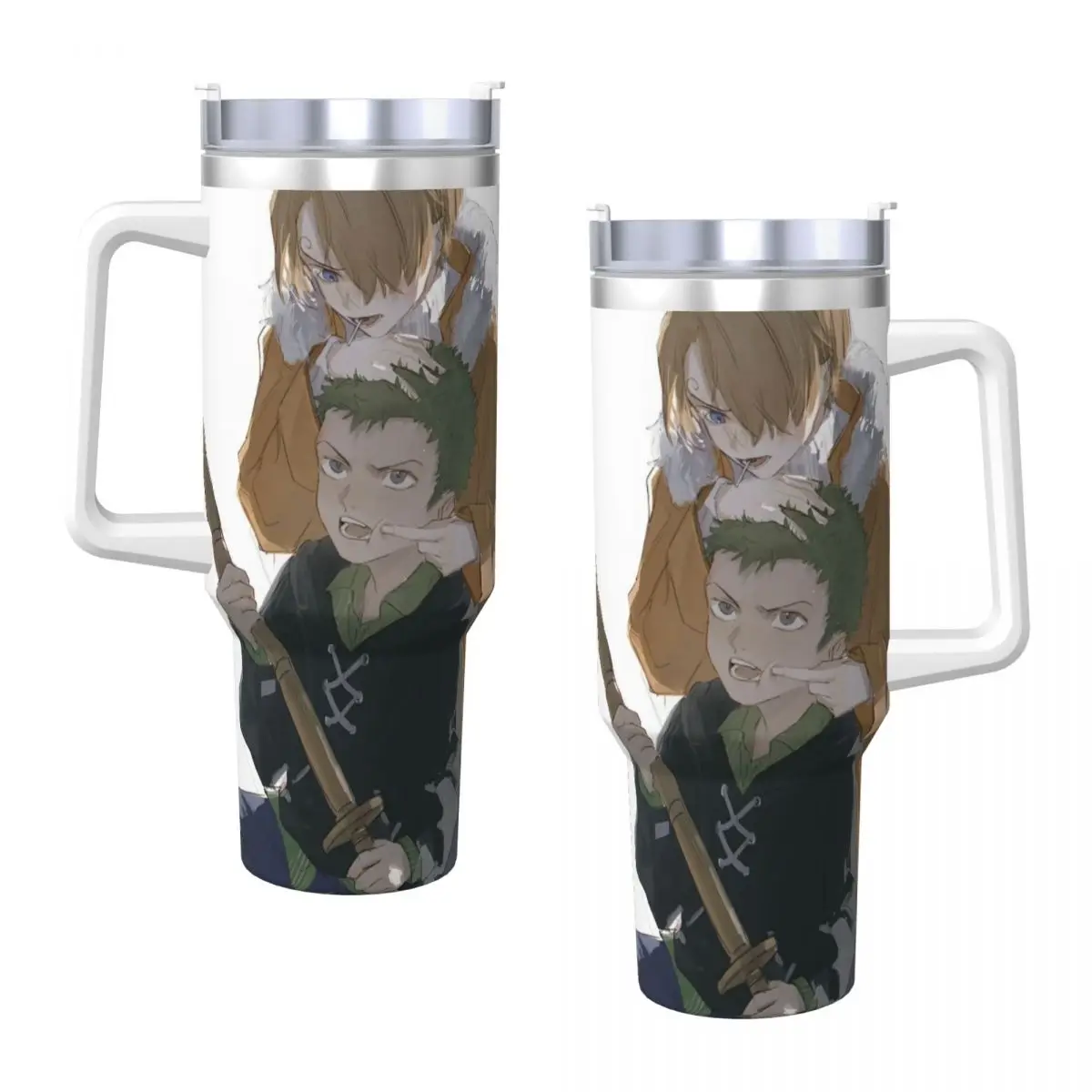 One Sanji Zoro P-Pieces Stainless Steel Tumbler Travel Car Mugs Large Thermal Mug Leakproof Cold Drink Milk Tea Water Bottle