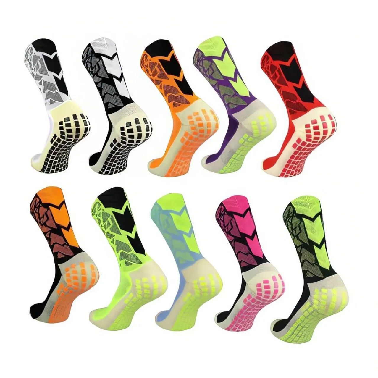 New Camo Outdoor Sports Breathable Sweat-Wicking Soccer Socks Competition Training Non slip Silicone Football Socks