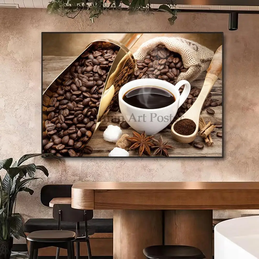 

Coffee Aesthetic Canvas Interior Paintings Prints Cofe Hanging Nordic Wall Art Poster Pictures Living Room Decoration Hogar