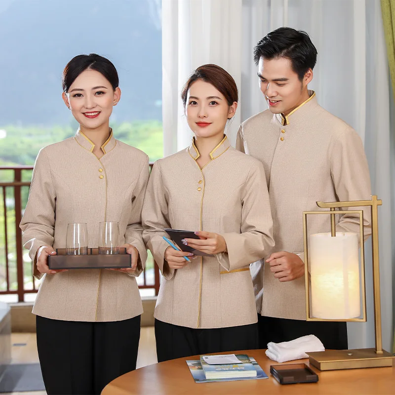 

Cleaning Work Clothes Female Autumn and Winter Hotel Guest Room Cleaning Aunt Property Cleaning Service Uniform Long Sleeve PA H