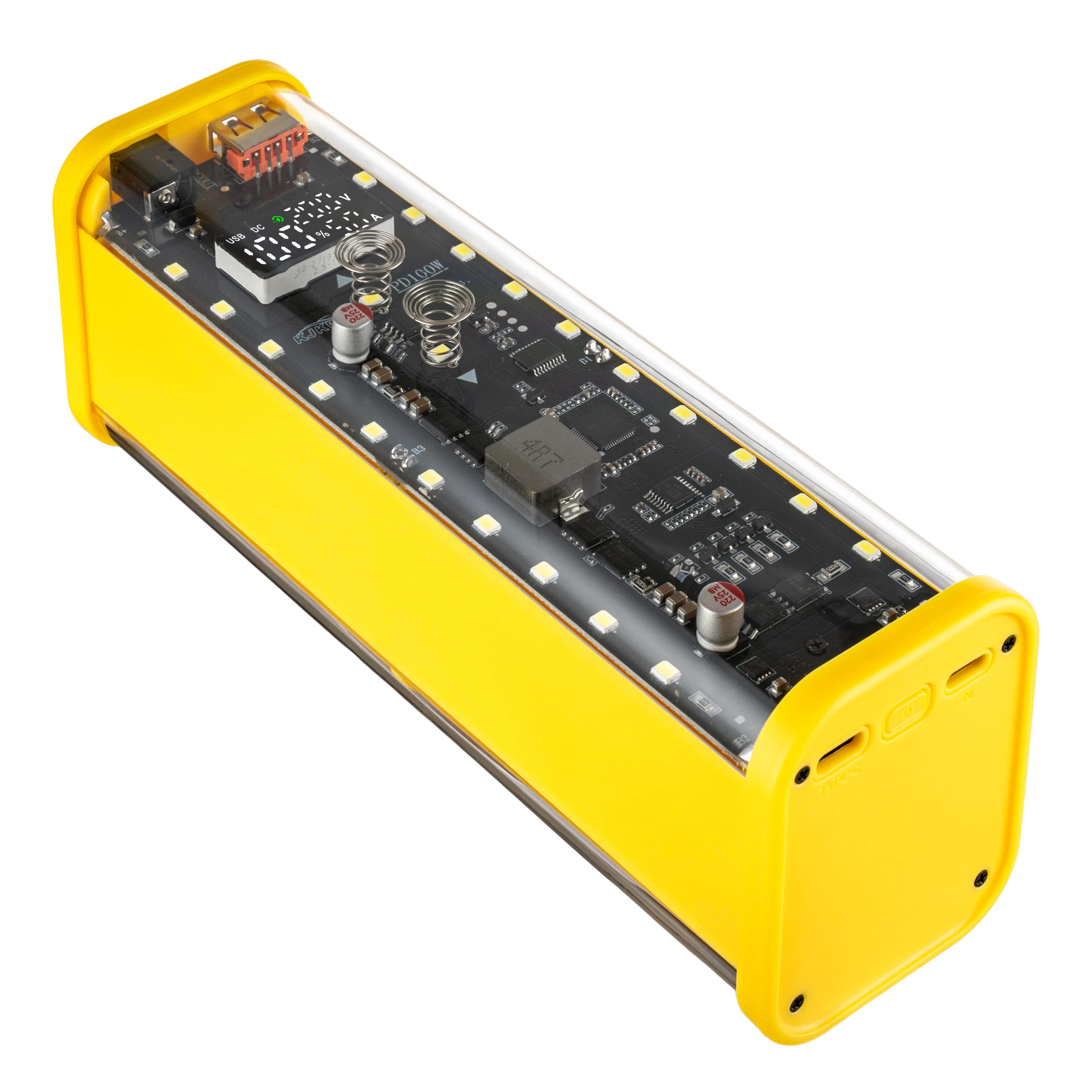 PD 100W Superschnelles Laden 8-Zellen 21700 Batteriehalter Transparentes Powerbank-Gehäuse-Kit mit Touch-Steuerung und DC-Spannungsregelung – Detail 10