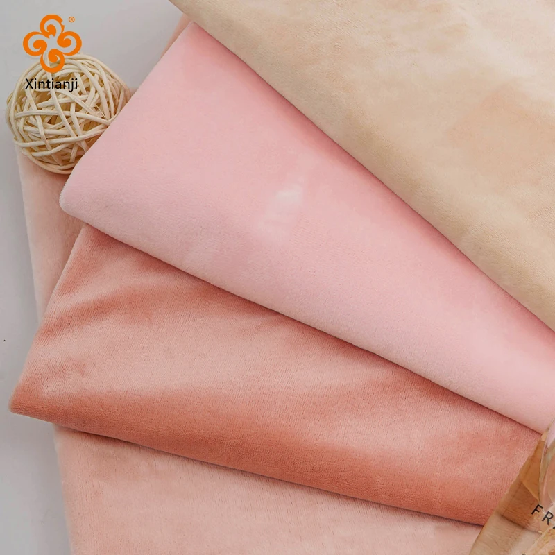 0.5/1/2 Meters 1mm Pile Solid Plush Minky Fabric Nude Crystal For Child Blankets Suffed Toys Quilting Embroidery Low Pile Smooth