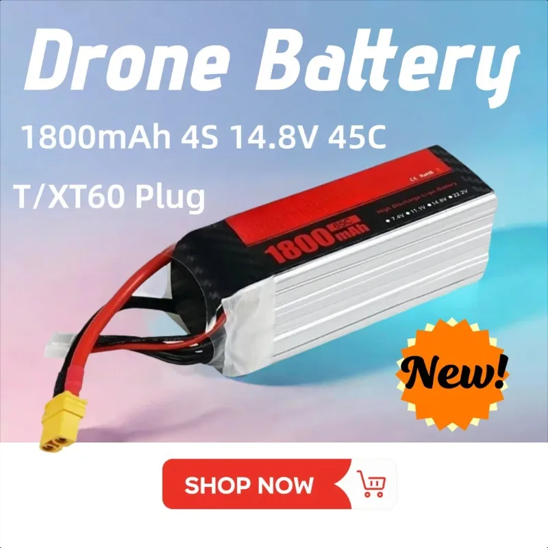 

1800mAh 4S 4.8V 45C T/XT60 LiPo Battery for RC Quadcopter Helicopter FPV Racing Drone Rechargeable Battery