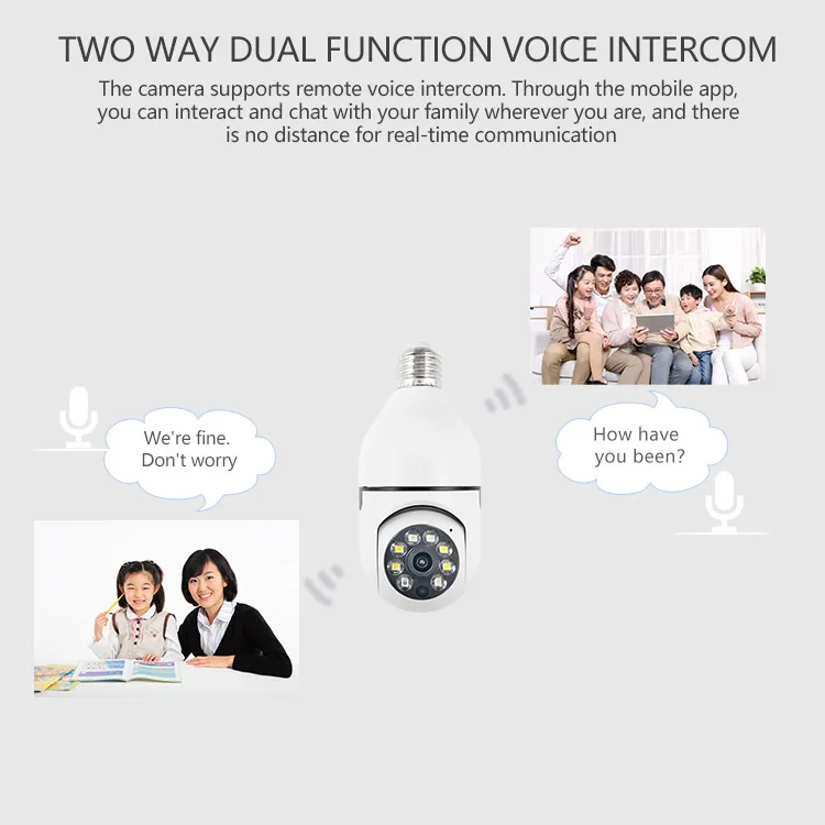 ICSEE 4MP Wireless Security Camera, Bulb Design, HD Image, Pan - Tilt, Two - Way Intercom, Motion Alarm, Dual Storage (TF/Cloud)
