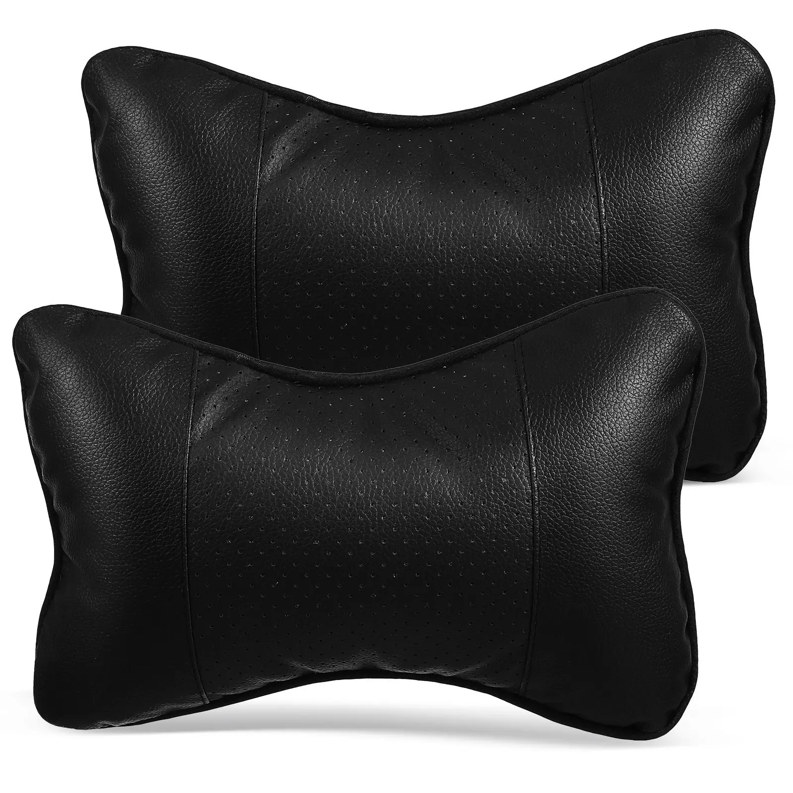 2pcs Car Neck Pillow Universal Neck Rest Headrest Cushion Protector For Comfortable Driving Posture Support Black