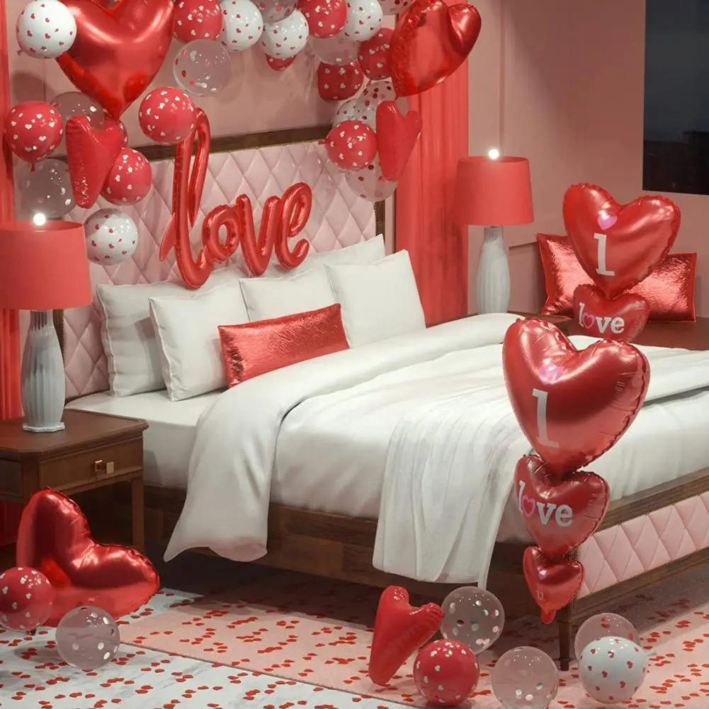 108*64cm Aluminum Film Balloon Novelty Create Atmospheres Vivid Color Wedding Conjoined Love Balloon Valentine's Day Decoration