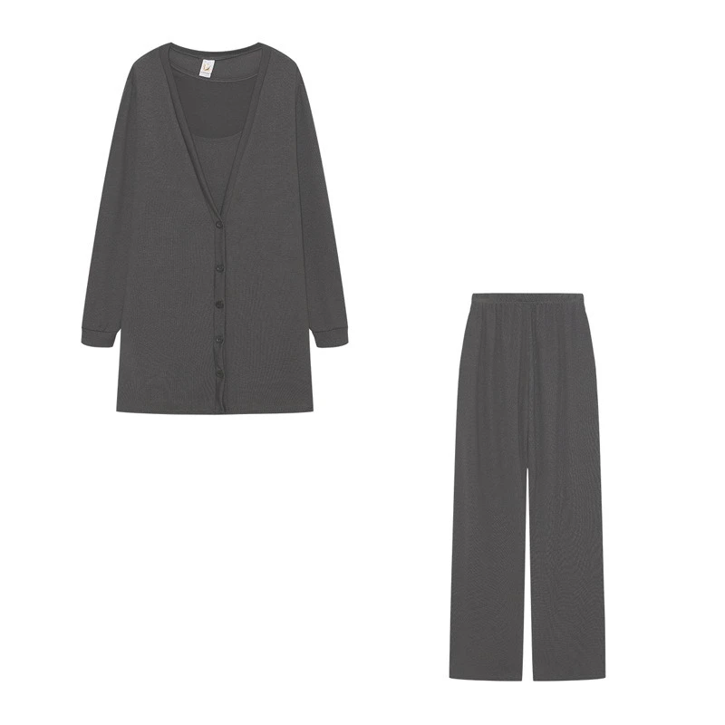 الأوروبية الأمريكية محبوك بلون التخسيس ثلاث قطع مجموعة للنساء 2026 ربيع الخريف جديد ملابس رياضية النساء معطف سترة السراويل