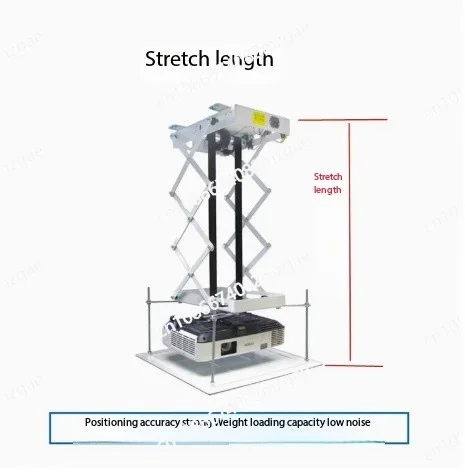 70cm projector rack electric lifting traction metal ceiling projector wireless remote control 110V/220V 25W