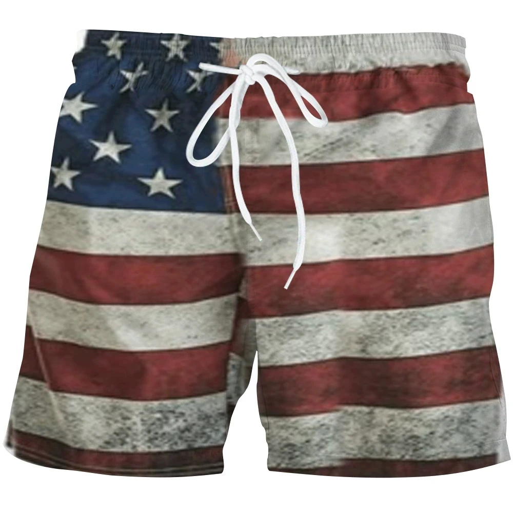 New American Independence Day Flag Fashion Men Women Tracksuits Crewneck Hip Hop Shorts Plus Size S-7XL Gym Shorts Men S-7XL