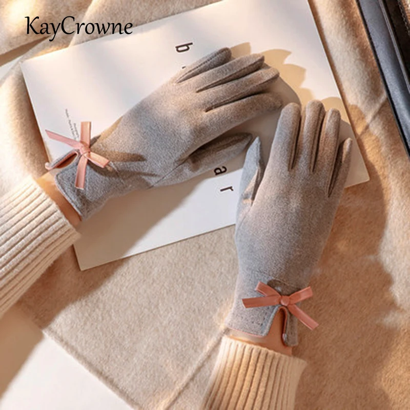 KayCrowne High Quality Grace Fashion Lady Glove Mitten Women Winter Vintage Touch Screen Driving Windproof Keep Warm Gloves G209