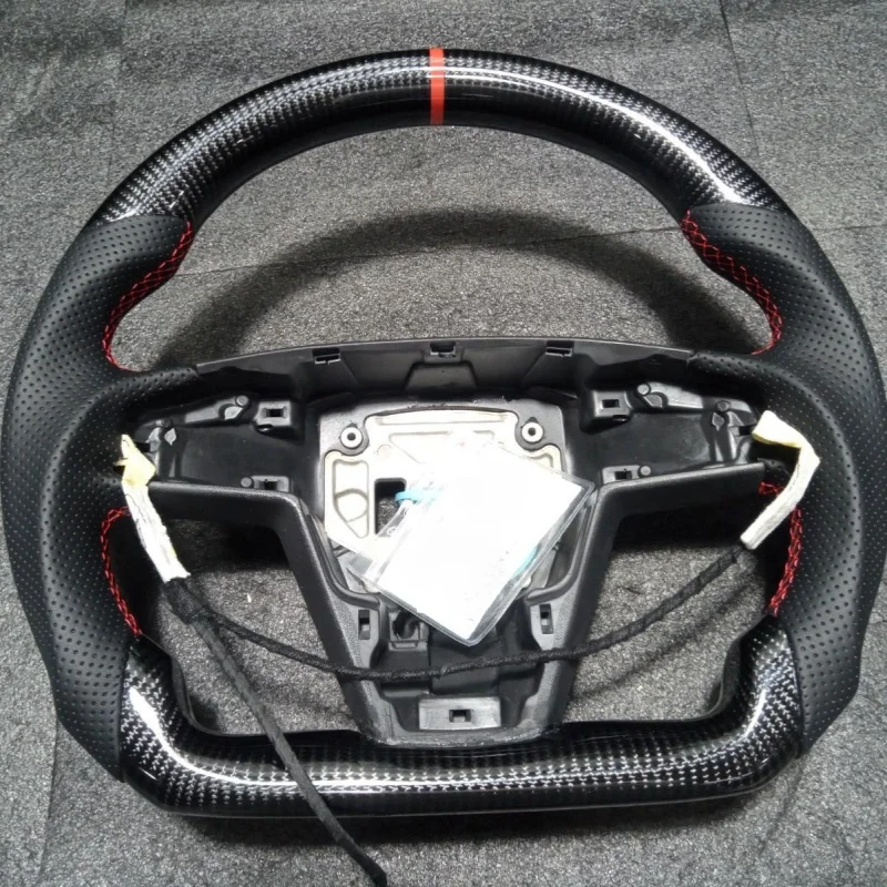 Carbon Fiber Car Steering Wheel With Heating For Tesla Model S Model X 2021-2024 Leather Steering Wheel Modified Car Accessories