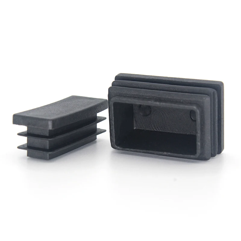 Rectangular Pipe Tube Blank Plug Black Plastic End Cap 2 4 10 Pack Anti Slip Feet Protector Pad Furniture Leg Bung Cover
