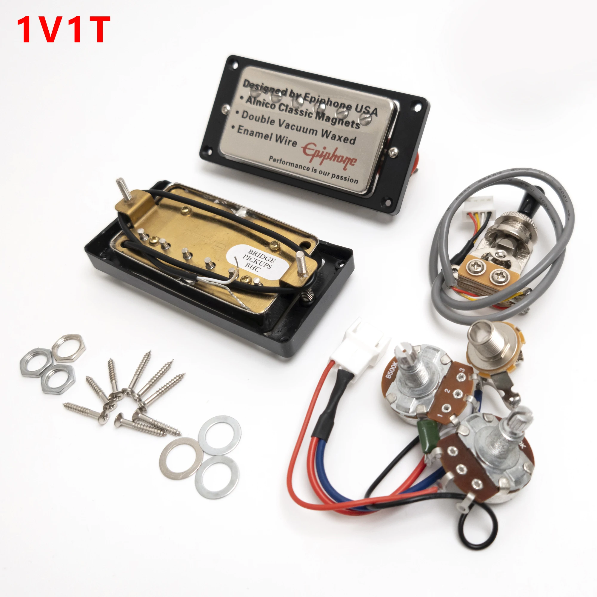 Gitaar Humbucker Pickup Brug Hals Pickup Set 2 Dirigent Met 1V1T Kabelboom Voor Lp Gitaar Vervangende Onderdelen